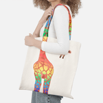 Rainbow Giraffe Canvas Tote Bag - AntiRue