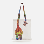 Rainbow Giraffe Canvas Tote Bag - AntiRue